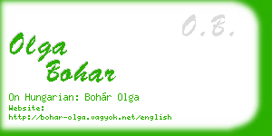 olga bohar business card